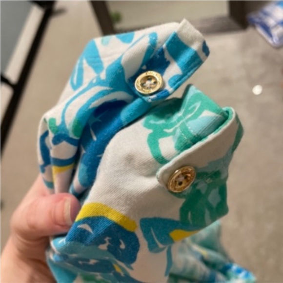 Lilly Pulitzer Boat Neck 3/4 Sleeve Blue Floral In a Pinch Top - Picture 6 of 6